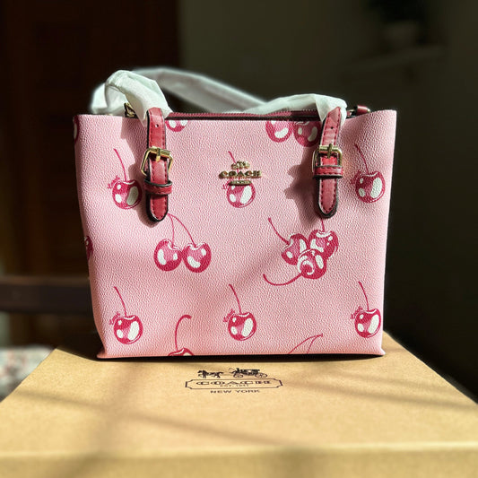 COACH Mollie Tote Cherry Pink New